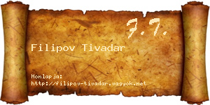 Filipov Tivadar névjegykártya